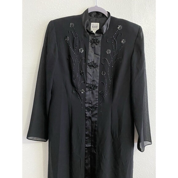 Avant Garde Sheer Long Black Suit Jacket Sz 10 Chiffon Evening Event Artsy D30 - Picture 2 of 10